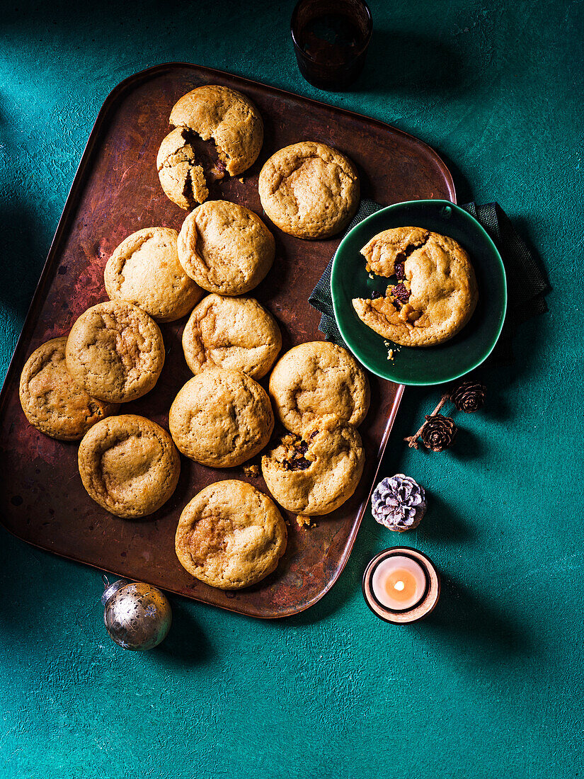 Halbgebackene Cookies mit Mince Meat