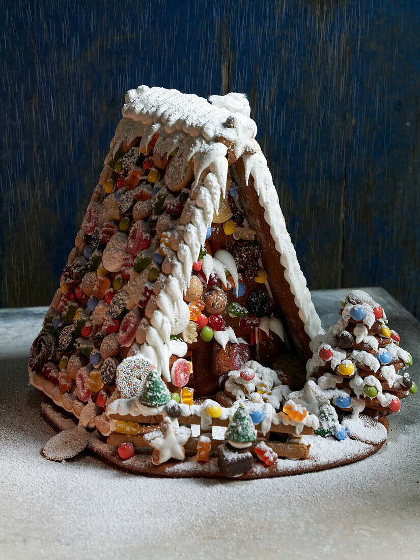 Colourful gingerbread house