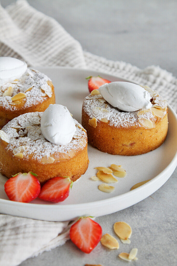 Small Strawberry Almond Cake