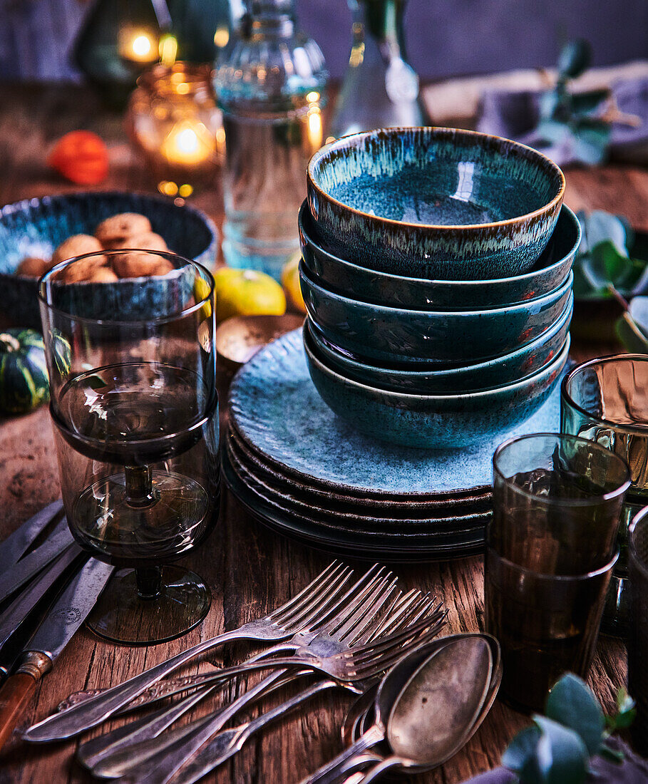 Dishes in autumn colours