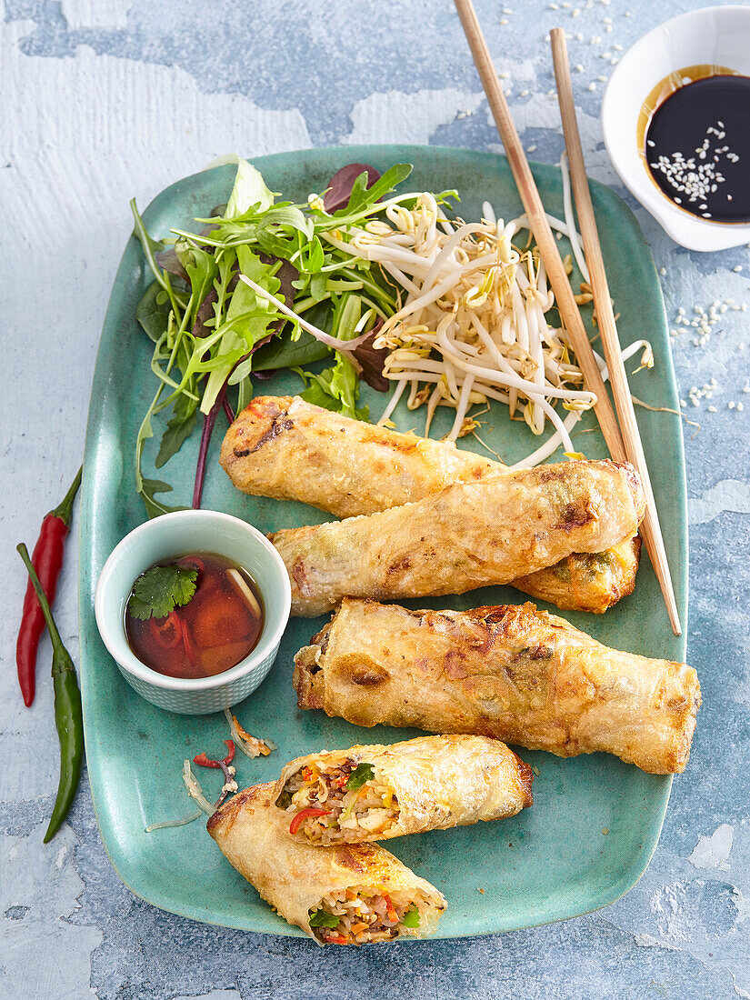 Vietnamese spring rolls with vegetables