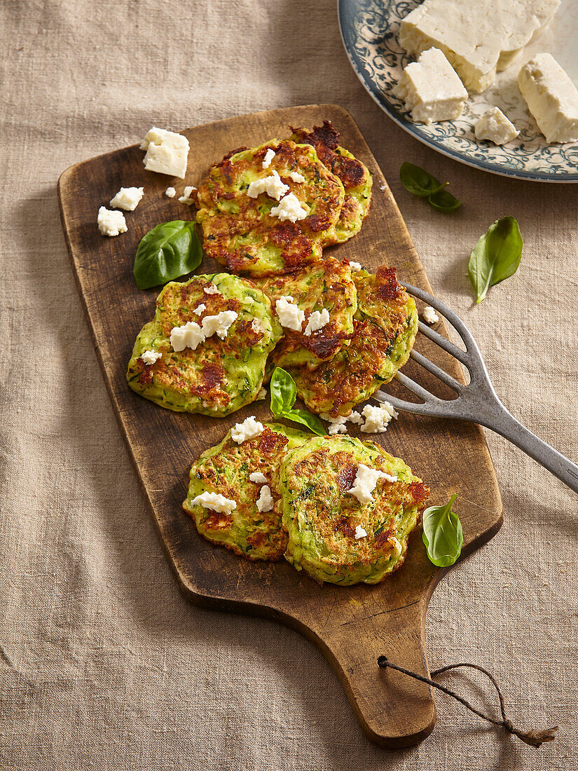 Courgette pancakes with feta