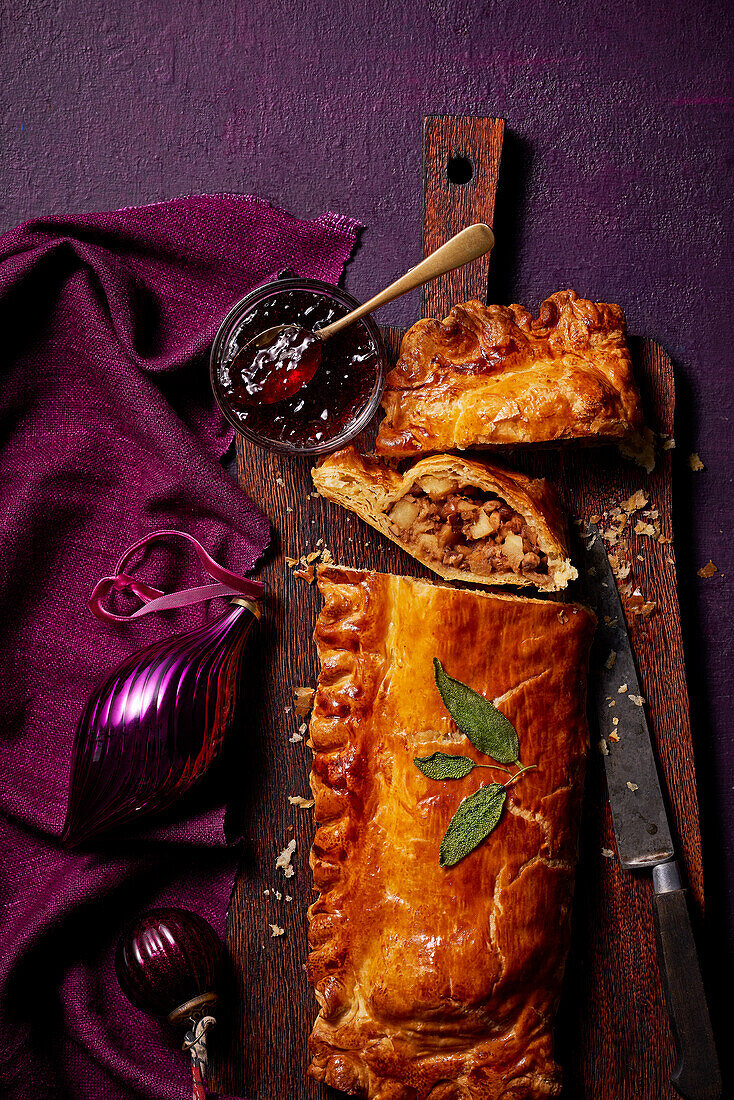 Parsnip and apple Wellington with sage