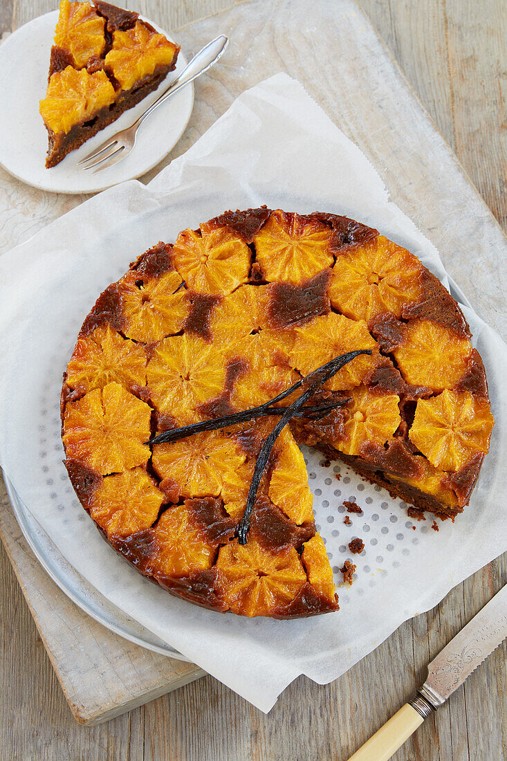 Gestürzter Orangen-Ingwer-Kuchen