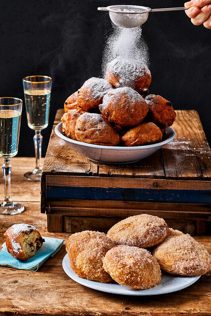 Dutch oliebollen (deep-fried donut balls)