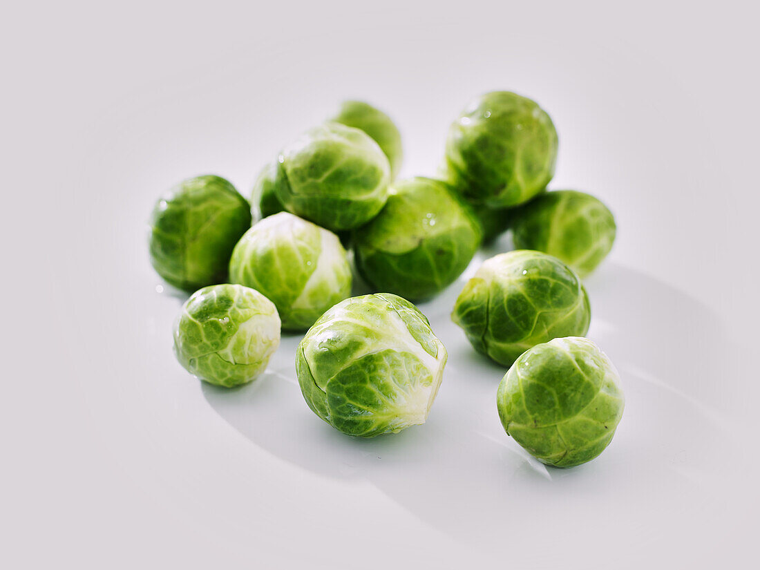 Brussels sprouts on a white background