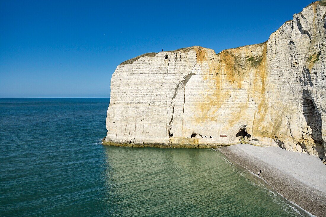 France,Seine Maritime,Etretat,Cote d'Abatre,Pointe de la Courtine,Antifer beach (aerial view)