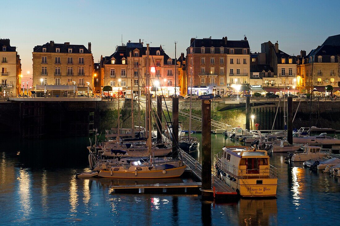 France,Seine Maritime,Pays de Caux,Cote d'Albatre,Dieppe,the harbour and the Quai Henri IV