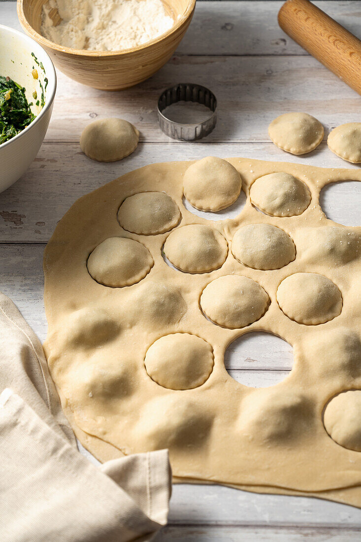 Ravioli mit Spinatfüllung