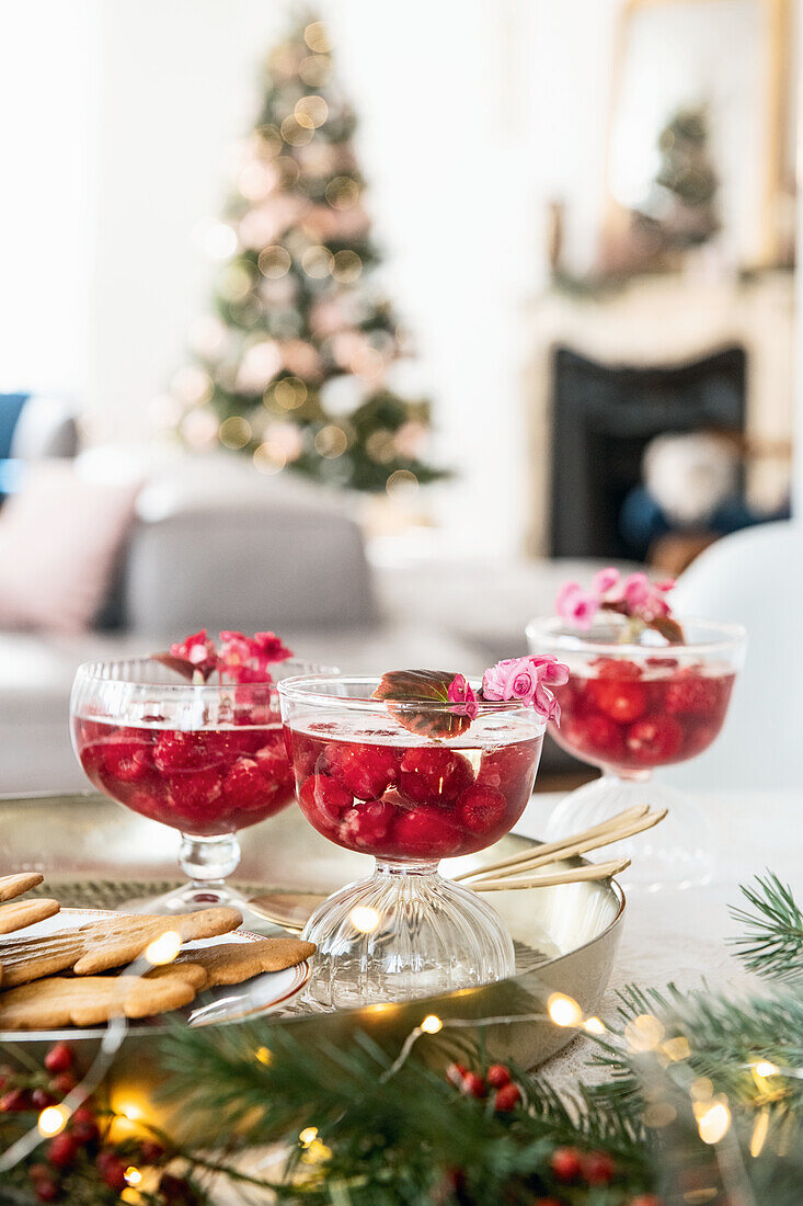 Moscato-Gelee mit Himbeeren