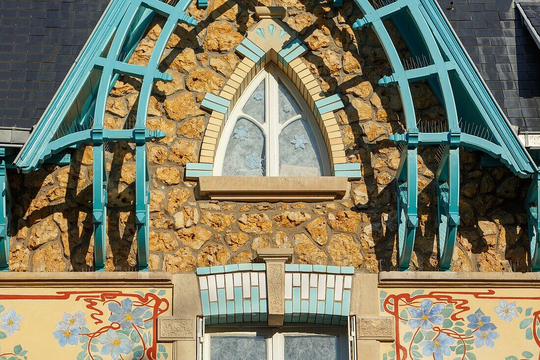 France,Meurthe et Moselle,Nancy,Villa Les Glycines house in Art Nouveau style (1904) in Felix Faure street by architect Cesar Pain