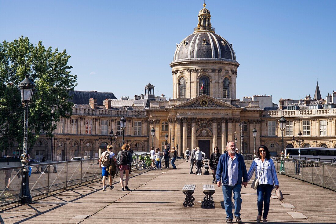 Frankreich,Paris,Gebiet, das von der UNESCO zum Weltkulturerbe erklärt wurde,Seine-Ufer,die Brücke der Künste und das Institut de France (Französische Akademie)