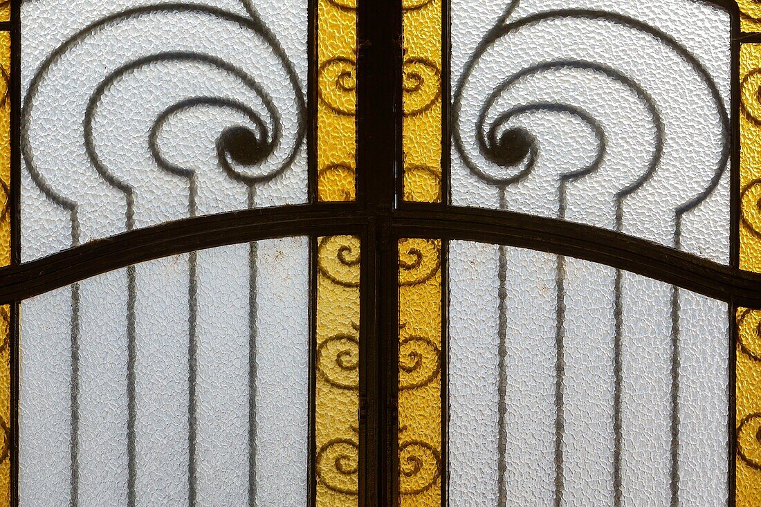 France,Meurthe et Moselle,Nancy,Art Deco railing of a doorway