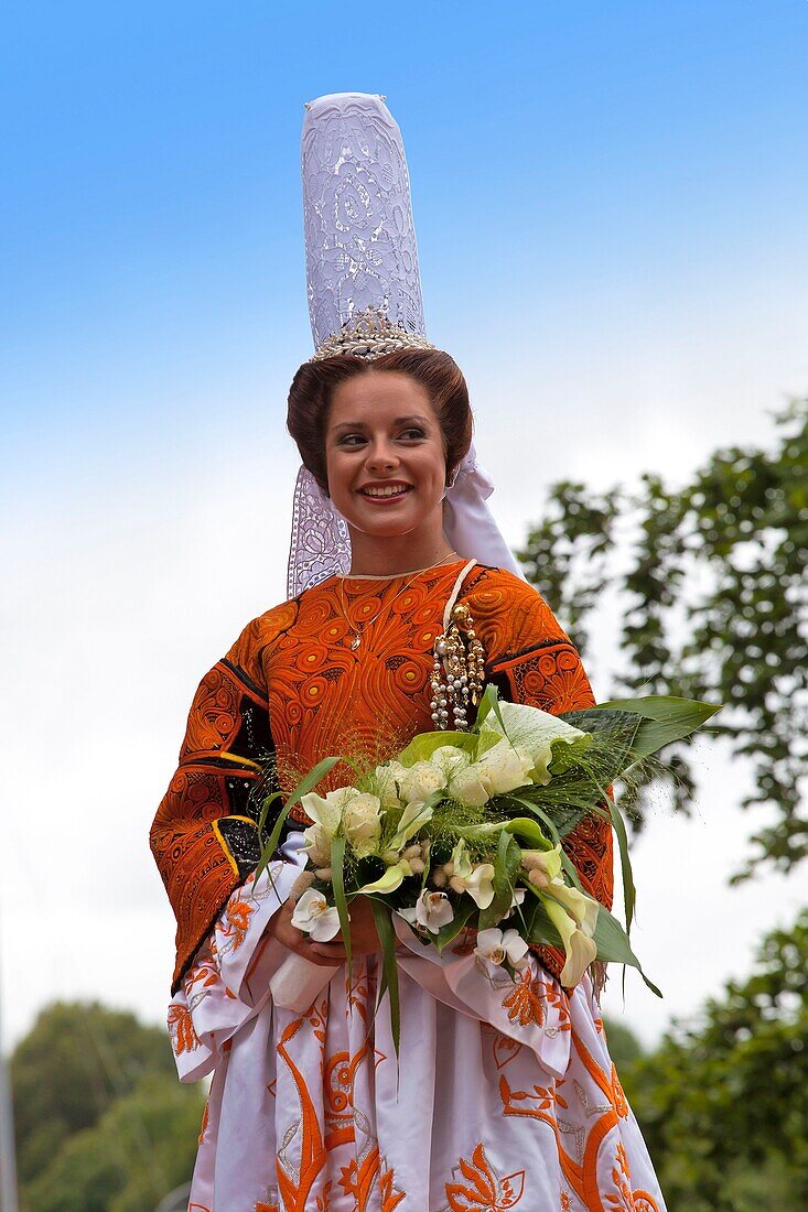 France,Finistere,Embroiderers Festival of Pont l'Abbé,Coronation of the Queen of Embroiderers 2015