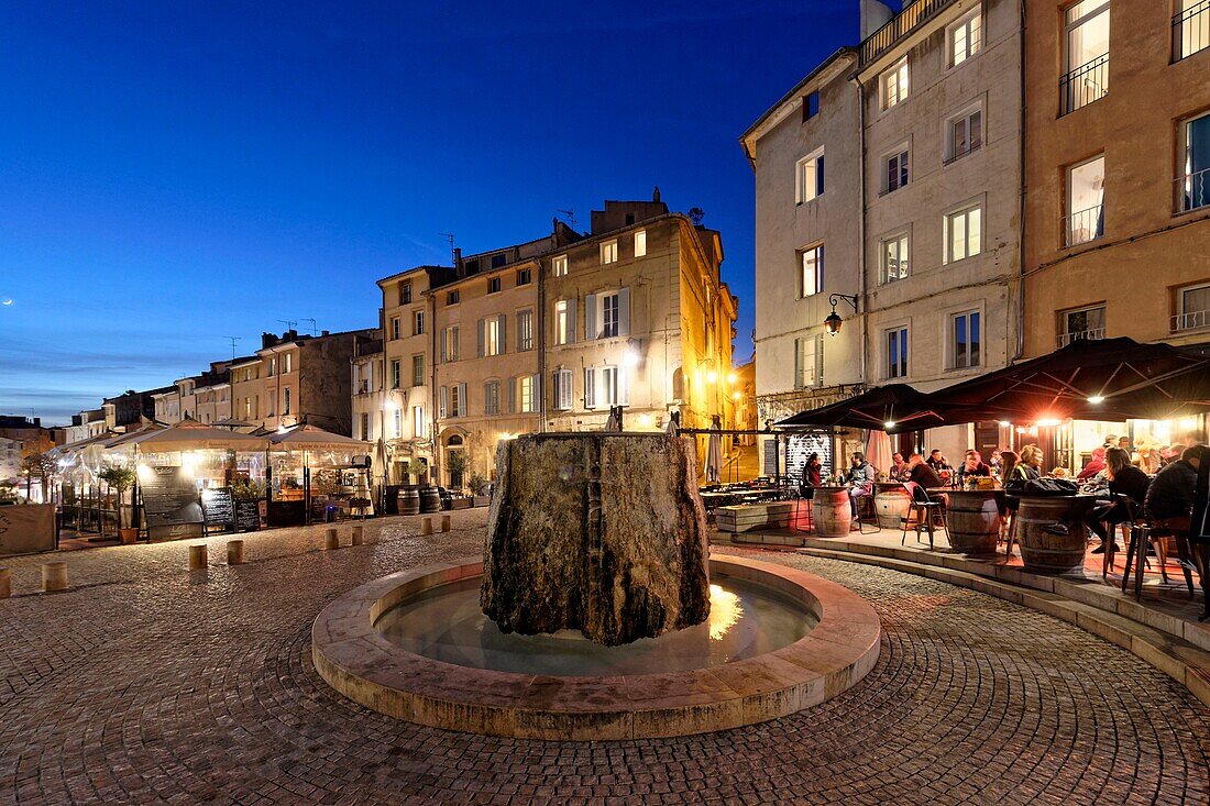 Frankreich,Bouches du Rhone,Aix en Provence,Forum des Cardeurs unds Cardeurs-Brunnen