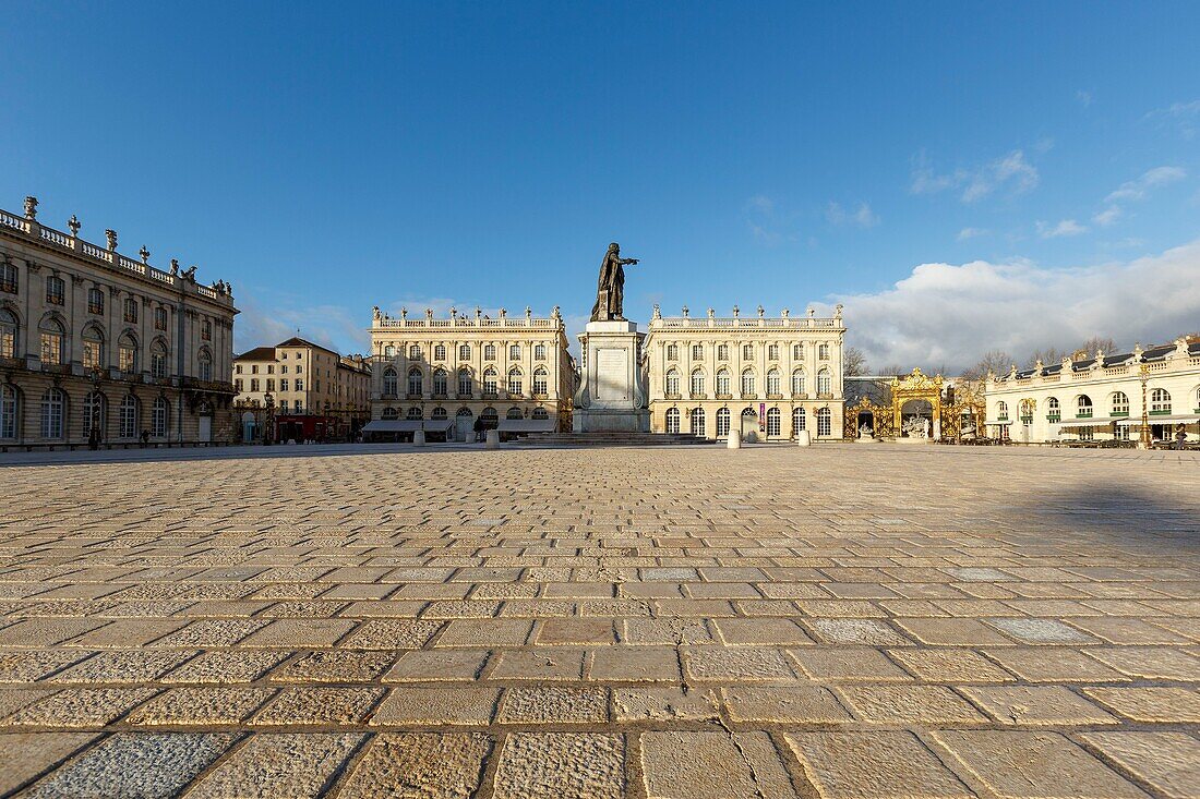 France,Meurthe et Moselle,Nancy,Stanislas square (former royal square) built by Stanislas Leszczynski,king of Poland and last duke of Lorraine in the 18th century,listed as World Heritage by UNESCO,facades of the townhall,the Musee des Beaux Arts (Fine arts museum) and Pavillon Jacquet