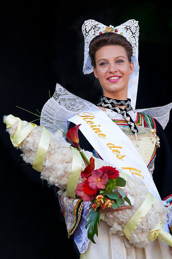 France,Finistere,Queen of Gorse Flowers 2015 in Pont Aven,Marie Monfort