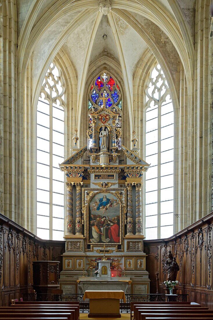 France,Seine Maritime,Pays de Caux,Cote d'Albatre (Alabaster Coast),Fecamp,abbatiale de la Sainte Trinite (abbey church of the Holy Trinity),Holy Virgin chapel