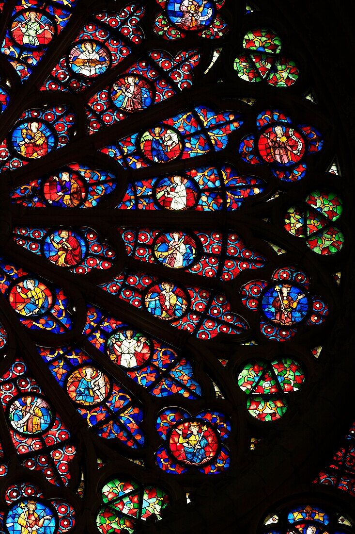 Frankreich,Marne,Reims,Kathedrale Notre Dame,von der UNESCO zum Weltkulturerbe erklärt,die große Rose
