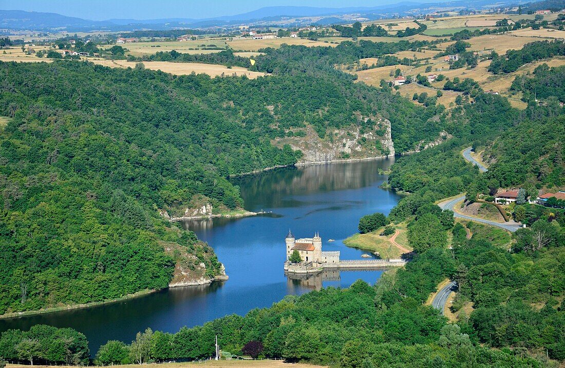 France,Loire,Saint Priest La Roche,the castle and the Loire river