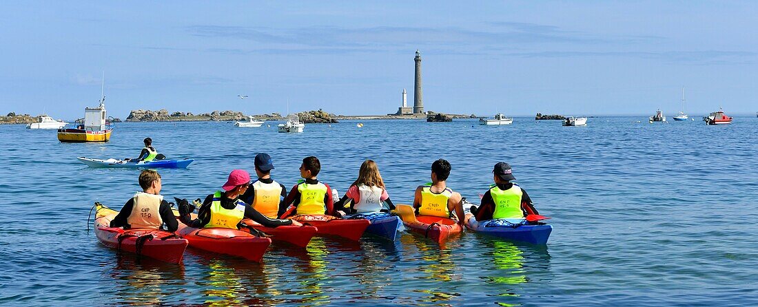 France,Finistere,Plouguernau,the Virgin Island in the archipelago of Lilia,the Virgin Island Lighthouse,the tallest lighthouse in Europe with a height of 82.5 meters