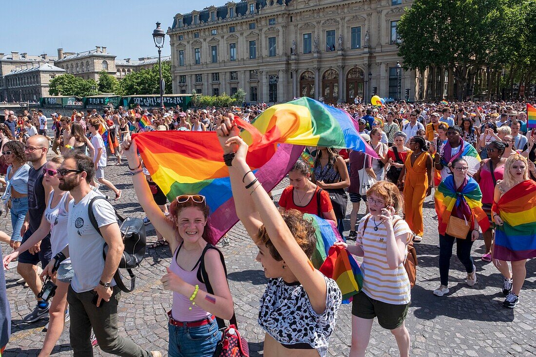 France,Paris,Pont au Change,2019 Gay Pride parade