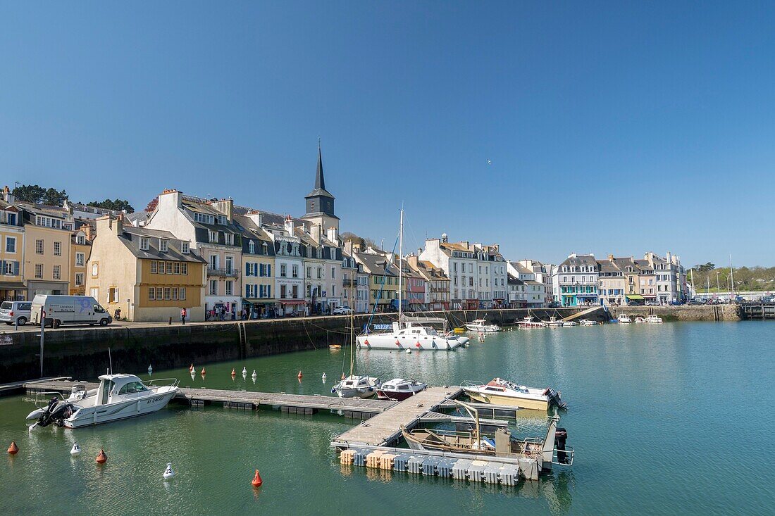 France,Morbihan,Belle-Ile island,le Palais,the village and the quay Jacques Le Blanc