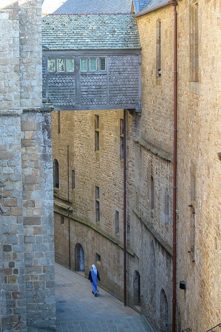 Frankreich,Manche,der Mont-Saint-Michel,Silhouette der Schwester im Great-Degree