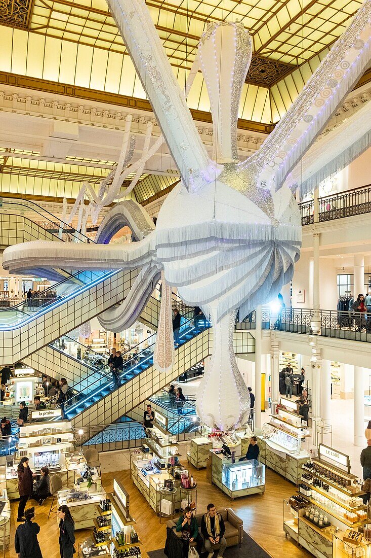 France,Paris,the large Le Bon Marche store,work of art "Simone" exhibited from 17/01 to 24/03/2019 by Joana Vasconcelos