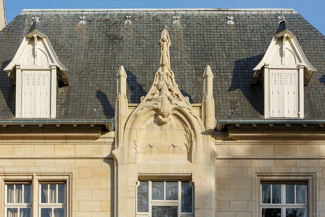 France,Meurthe et Moselle,Nancy,Art Nouveau facade in Albert the First Boulevard