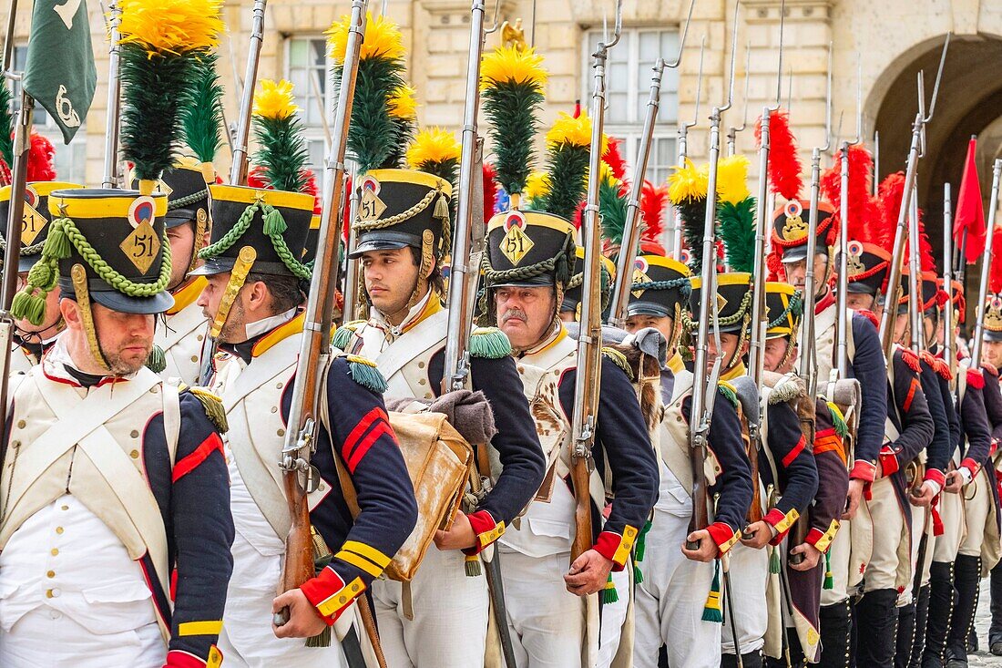 France,Seine et Marne,castle of Fontainebleau,historical reconstruction of the stay of Napoleon 1st and Josephine in 1809