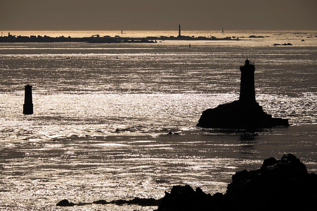 France,Finistere,Plogoff,Pointe du Raz,view of the island of Sein