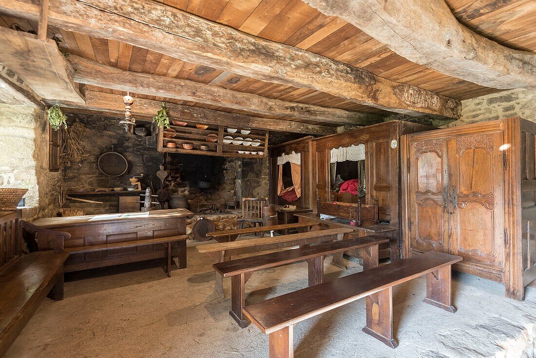 France,Morbihan,Brech,inside a cottage of the Ecomusee of St-Dégan