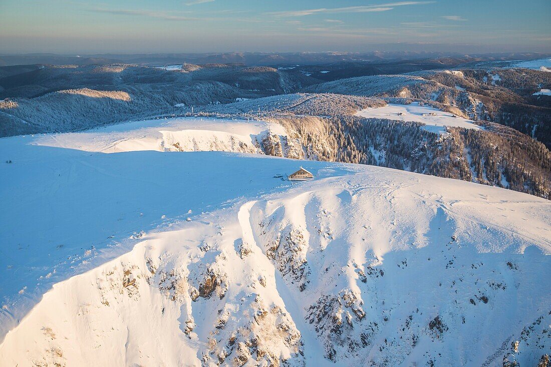 Frankreich,Haut Rhin,Hautes Vosges,Le Hohneck (1363 m),Gipfel (Luftaufnahme)