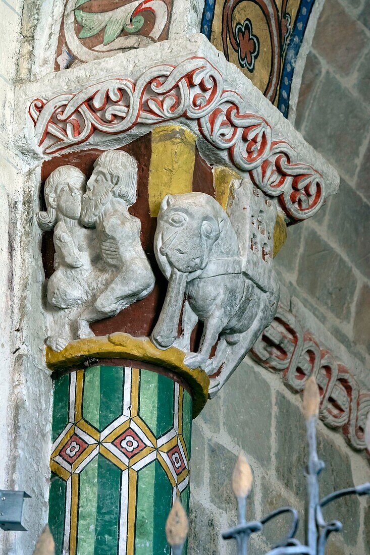 France,Pyrenees Atlantiques,Basque country,Haute Soule valley,Sainte Engrace,the Romanesque church of the same name,founded in 1085 by the abbey of Leyre in Navarre