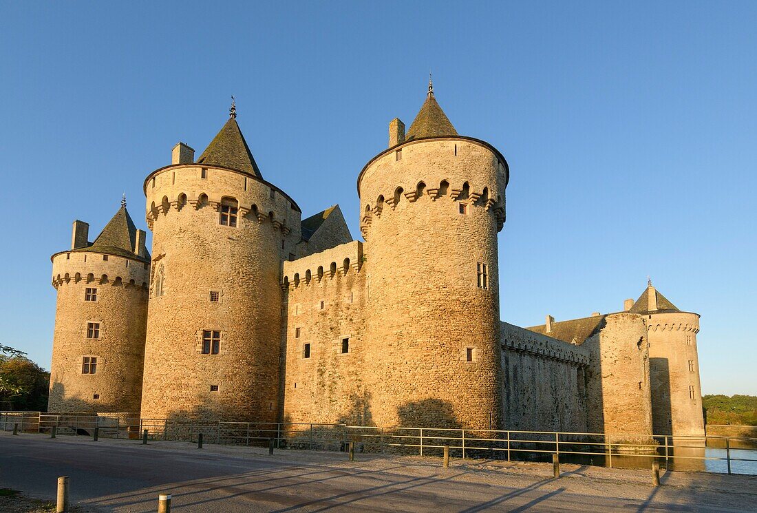 France,Morbihan,Sarzeau,the castle of Suscinio on the peninsula of Rhuys at sunrise