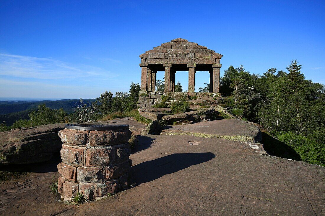 France,Bas Rhin,The temple of Donon is at 1,009 meters above sea level,It was erected at the top in 1869,It is the work of the architect Louis Michel Boltz