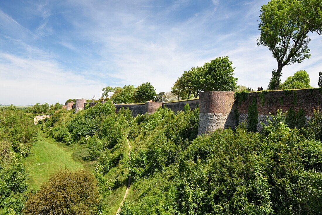 France,Pas de Calais,Montreuil sur Mer,citadel built under Charles the 10th and perfected by Vauban,walk of the ramparts,western part