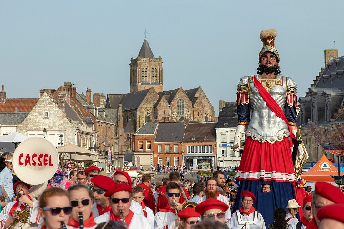 France,Nord,Cassel,spring carnival,parade of the heads and dance of the Giants Reuze dad and Reuze mom,listed as intangible cultural heritage of humanity