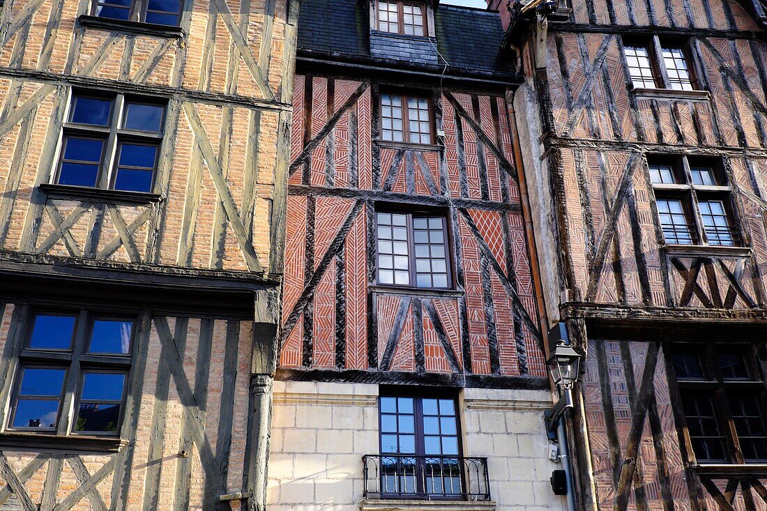 Frankreich,Indre et Loire,Tours,Altstadt,Fachwerkhäuser,geschnitzte Balken