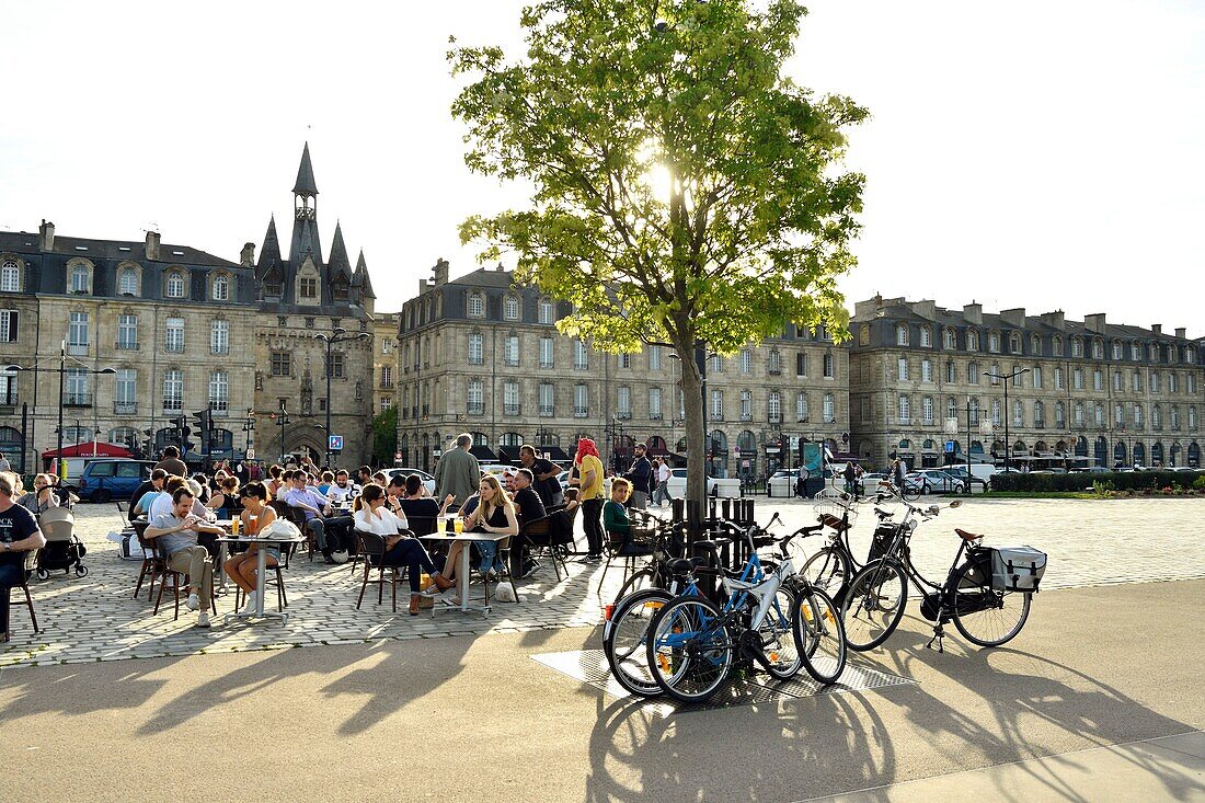 France,Gironde,Bordeaux,district a World Heritage Site by UNESCO,district of Saint Peter,the Richelieu pier and Cailhau gate