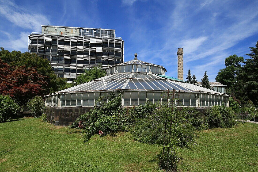 France,Bas Rhin,Strasbourg,district of Neustadt dating from the German period listed as World Heritage by UNESCO,The greenhouse of Bary in the botanical garden at 28,rue Goethe