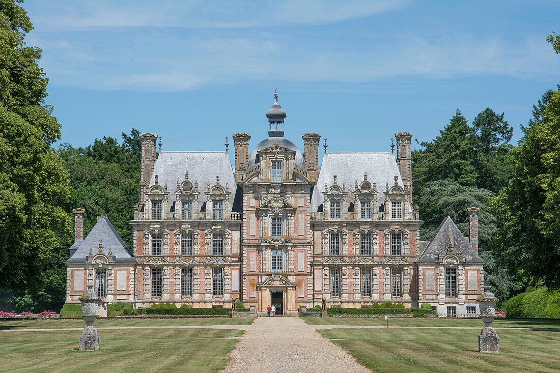 France,Eure,Chateau de Beaumesnil,castle with typical Louis XIII architecture,managed by Furstenberg Foundation