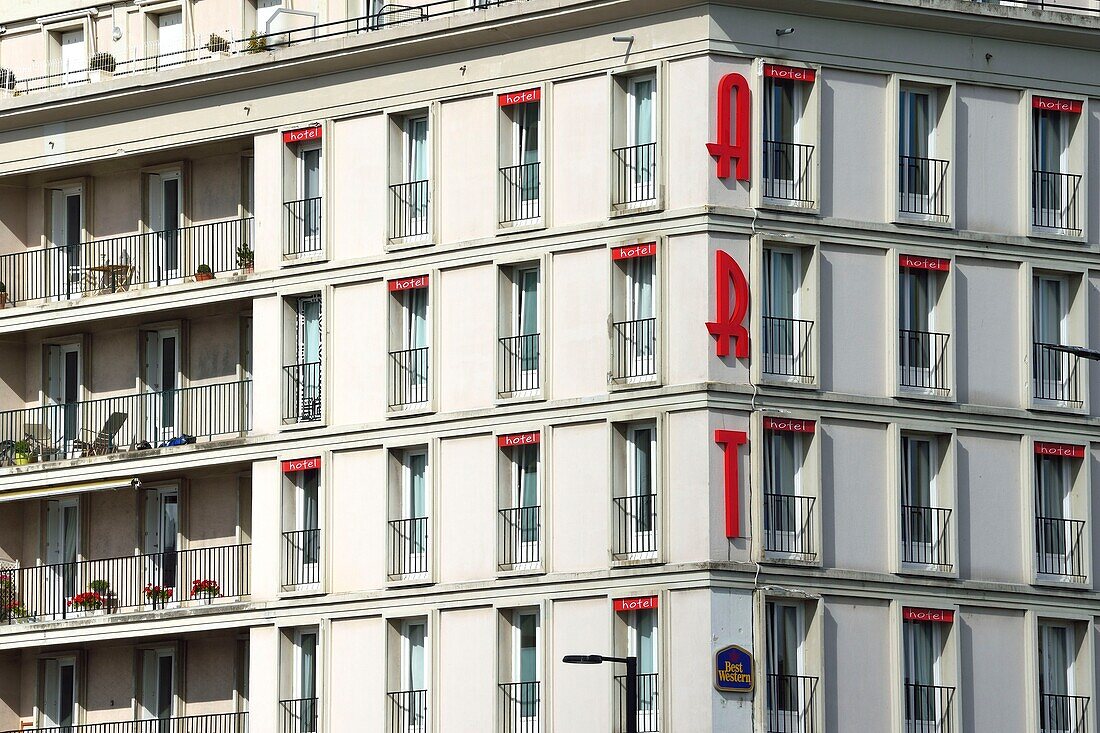 Frankreich,Seine Maritime,Le Havre,Von Auguste Perret wiederaufgebaute Innenstadt,von der UNESCO zum Weltkulturerbe erklärt,Best Western ARThotel in einem Perret-Gebäude in der rue Louis Brindeau
