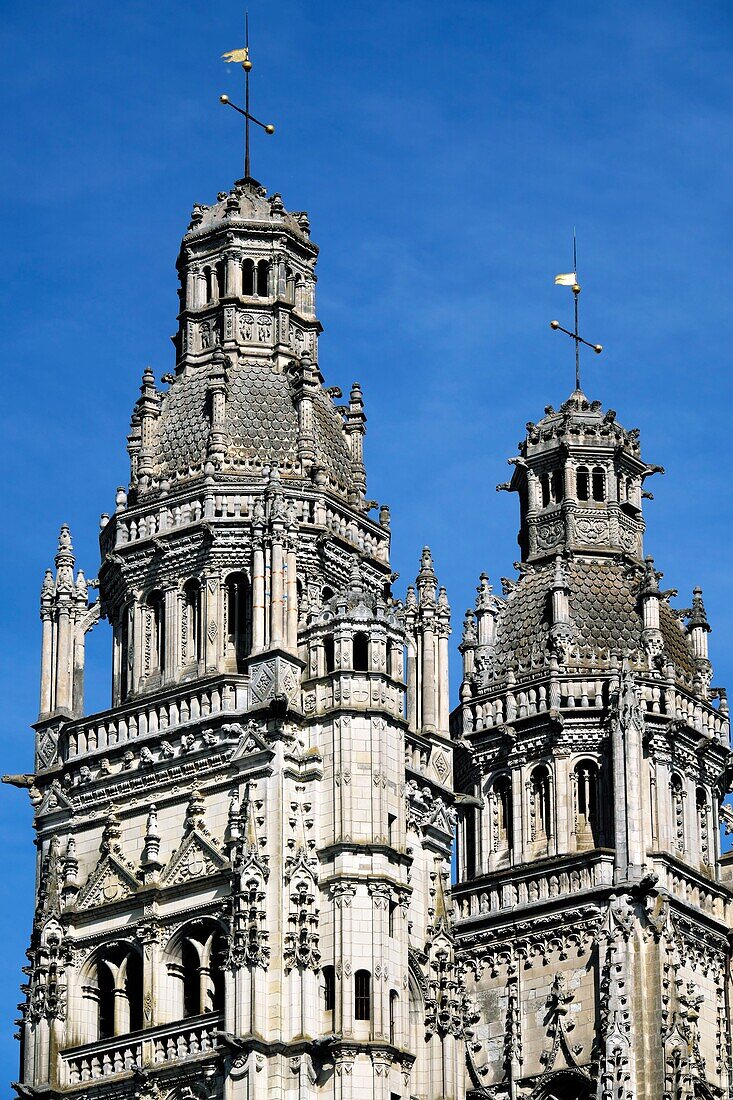 France,Indre et Loire,Tours,Saint Gatien cathedral,towers