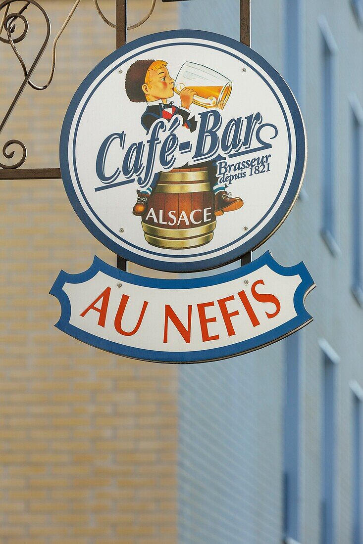 France,Meurthe et Moselle,Nancy,sign of a cafe
