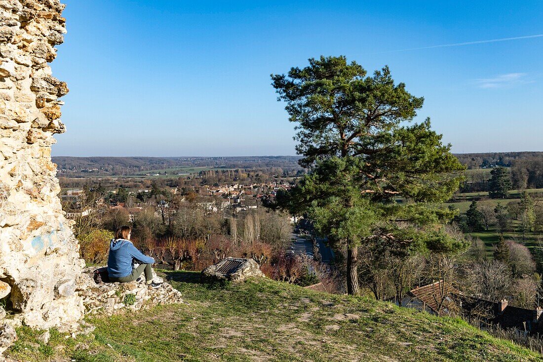 Frankreich,Yvelines (78),Montfort-l'Amaury,Blick auf die Stadt von der befestigten Burg aus dem 12.