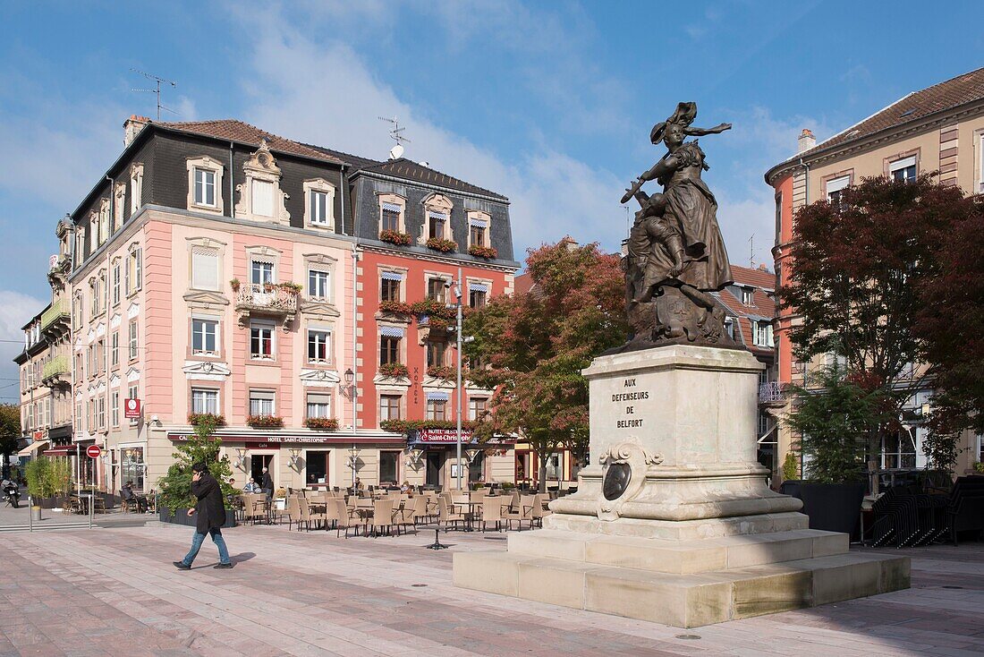 Frankreich,Territoire de Belfort,Belfort,auf dem Place d'armes die patriotische Statue Quand même