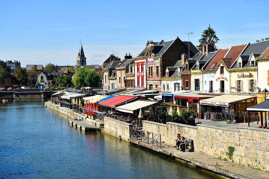 Frankreich,Somme,Amiens,Stadtteil Saint-Leu,Quai Belu am Ufer der Somme