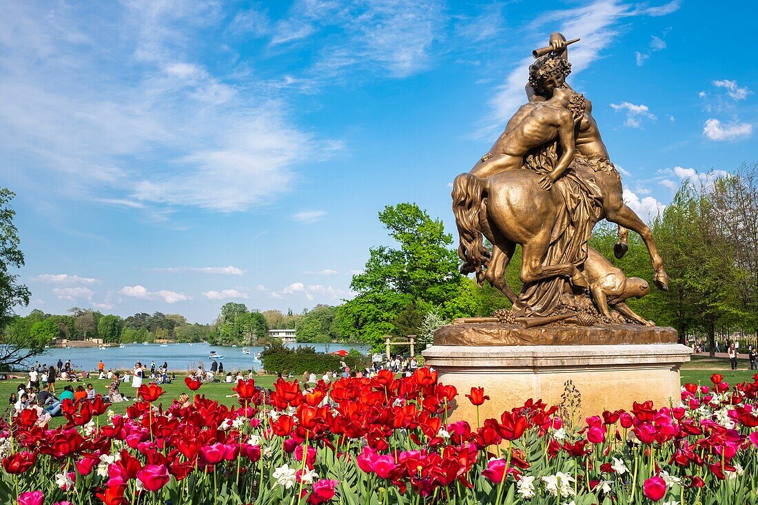 Frankreich,Rhone,Lyon,Parc de la Tête d'Or (Park des Goldenen Kopfes),Centauresse et Faune Statue von Bildhauer Augustin Courtet (1849)
